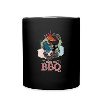 BBQ Grillen Smoker Fleisch Koch Vater Sommer - Tasse einfarbig - Schwarz - Vorne