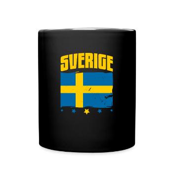 Schweden Skandinavien Sverige Urlaub Volk - Tasse einfarbig - Schwarz - Vorne