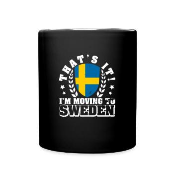 Schweden Landesfarben Sverige Flagge Urlaub - Tasse einfarbig - Schwarz - Vorne