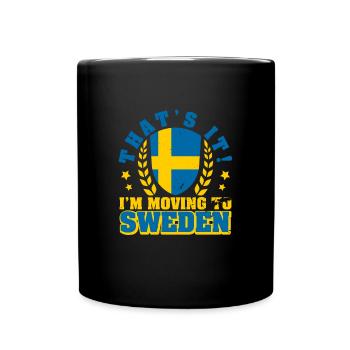 Schweden Landesfarben Sverige Flagge Urlaub - Tasse einfarbig - Schwarz - Vorne