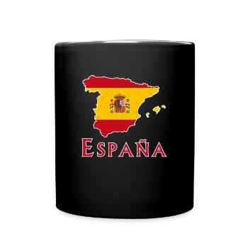 Spanien Spanisch Flagge Reise Espana National - Tasse einfarbig - Schwarz - Vorne