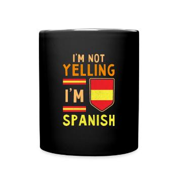 Espana Herkunft Spanien Flagge Reise Spanisch - Tasse einfarbig - Schwarz - Vorne
