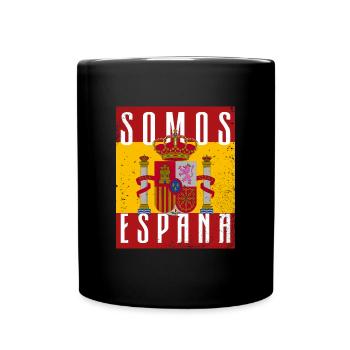 Spanien Madrid Flagge Reise Urlaub Europa - Tasse einfarbig - Schwarz - Vorne