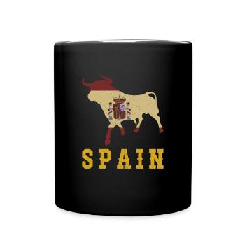 Spanisch Flagge Spanien Europa Reisen Madrid - Tasse einfarbig - Schwarz - Vorne