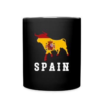 Spanisch Flagge Spanien Europa Reisen Madrid - Tasse einfarbig - Schwarz - Vorne