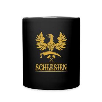 Schlesien Provinz Schläsig Polen Wappen Flagge - Tasse einfarbig - Schwarz - Vorne