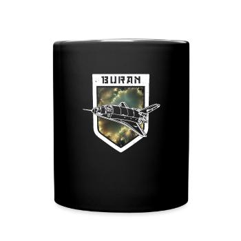 Baikonur Kosmodrom Buran UdSSR Sowjetisch - Tasse einfarbig - Schwarz - Vorne