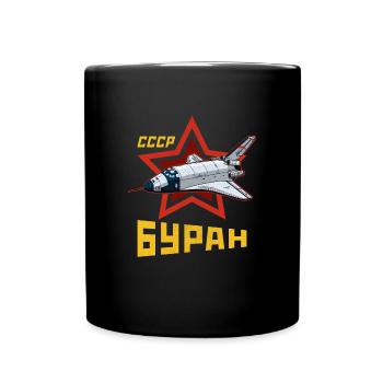 Buran Weltraum Raumschiff UdSSR Russland - Tasse einfarbig - Schwarz - Vorne