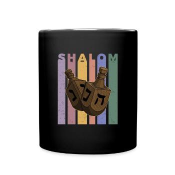 Israel Dreidelspiel Dreideö Hebräisch Thora - Tasse einfarbig - Schwarz - Vorne