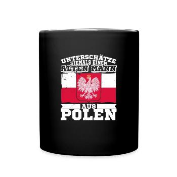Polen Polska Polnisch Adler Heimat Herkunft - Tasse einfarbig - Schwarz - Vorne