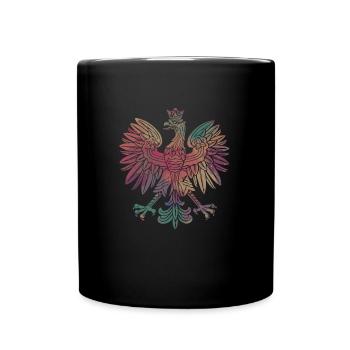 Polen Polnisch Flagge Adler Landesfaben Reise - Tasse einfarbig - Schwarz - Vorne