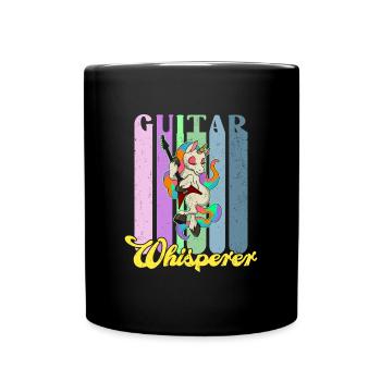 Musikrock Metall Band Einhorn Regenbogen - Tasse einfarbig - Schwarz - Vorne
