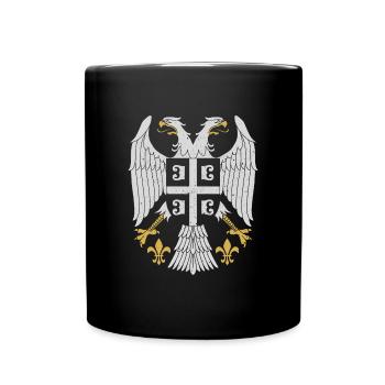 Serbe Serbien Adler Balkan Urlaub National Herkunf - Tasse einfarbig - Schwarz - Vorne