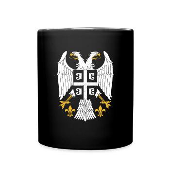 Serbe Serbien Adler Balkan Urlaub National Herkunf - Tasse einfarbig - Schwarz - Vorne