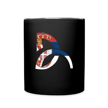 Adler Flagge Serbien Serbisch Herkunft Belgrad SFR - Tasse einfarbig - Schwarz - Vorne