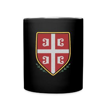 Serbisch Flagge Balkan Adler Patriotisch Heimat SF - Tasse einfarbig - Schwarz - Vorne