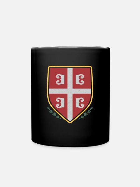 Serbisch Flagge Balkan Adler Patriotisch Heimat SF - Tasse einfarbig - Schwarz