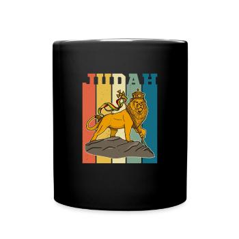 Löwe von Juda Rasta Reggae Nusik Afrika Christentu - Tasse einfarbig - Schwarz - Vorne