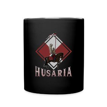 Polen Flagge National Husaria Husaren Kavallerie - Tasse einfarbig - Schwarz - Vorne