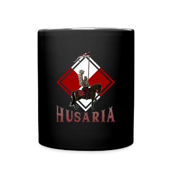 Polen Flagge National Husaria Husaren Kavallerie - Tasse einfarbig - Schwarz - Vorne