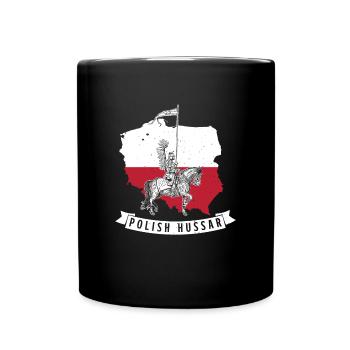 Schwere Kavallerie Militär Polen Husaria Polska Fl - Tasse einfarbig - Schwarz - Vorne