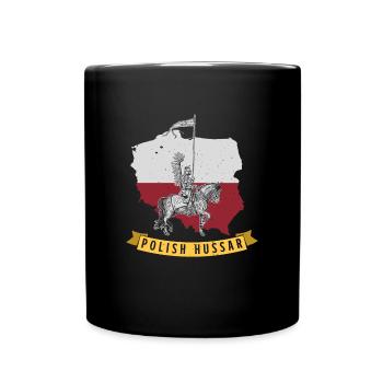 Schwere Kavallerie Militär Polen Husaria Polska Fl - Tasse einfarbig - Schwarz - Vorne