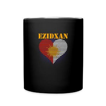 Eziden Ezidchan Jesiden National Flagge Kurde - Tasse einfarbig - Schwarz - Vorne