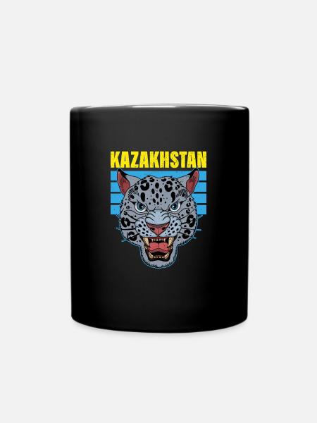 Republik Kasachstan Asien Schneeleopard - Tasse einfarbig - Schwarz