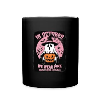 Halloween Pink Ghost - Full Colour Mug - black - Front