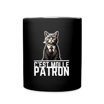 Chat, c'est moi le patron! - Mug uni - noir - Devant