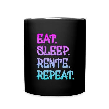 Rente, Rentner, Ruhestand 2025 - Tasse einfarbig - Schwarz - Vorne