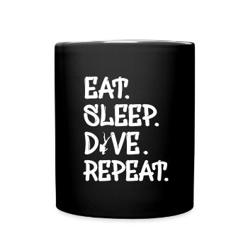 eat sleep dive repeat - Tasse einfarbig - Schwarz - Vorne