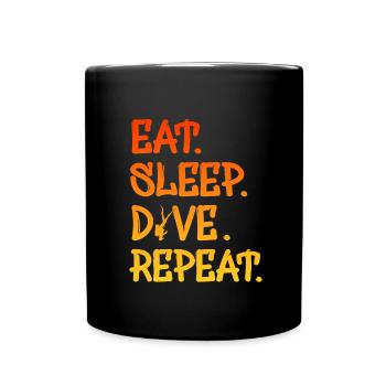 Dive - Tauchen Taucher Geschenk - Tasse einfarbig - Schwarz - Vorne
