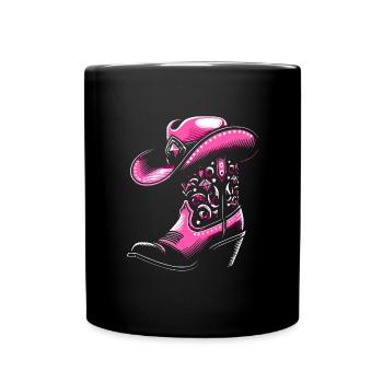 Line Dance Stiefel mit Stetson - Tasse einfarbig - Schwarz - Vorne