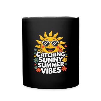 Moments d’été ensoleillés Vibrations Soleil d’été - Mug uni - noir - Devant