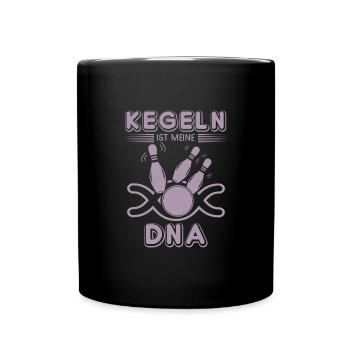 Kegeln Bowling DNA Kegelclub Leidenschaft - Tasse einfarbig - Schwarz - Vorne