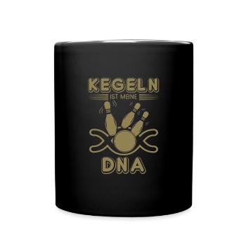 Kegeln Bowling DNA Kegelclub Leidenschaft - Tasse einfarbig - Schwarz - Vorne