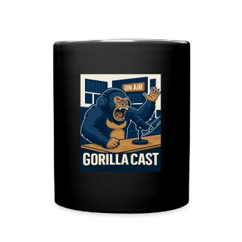 Gorilla Podcast on Air Studio Funny Podcaster - Full Colour Mug - black - Front