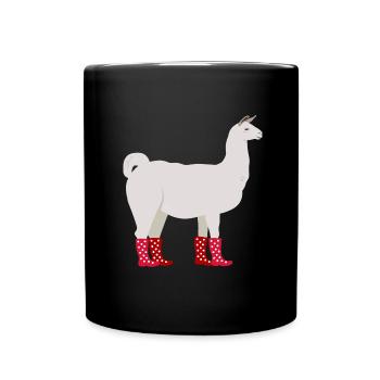 Alpaka Gummistiefel - Tasse einfarbig - Schwarz - Vorne