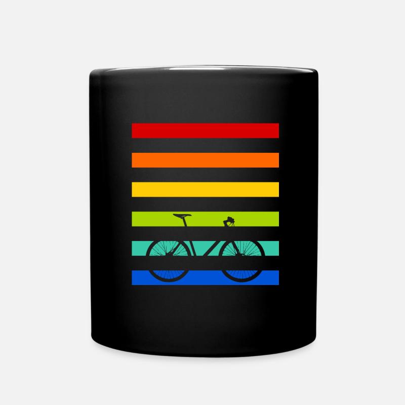 Fahrrad Regenbogen Streifen - Tasse einfarbig - Schwarz