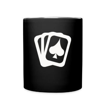 Poker! Casino, Lotto, Geburtstag, Geschenk, Fun - Tasse einfarbig - Schwarz - Vorne