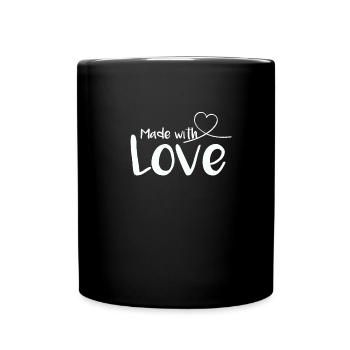 Made with Love Mach es mit Liebe Geschenkidee - Tasse einfarbig - Schwarz - Vorne