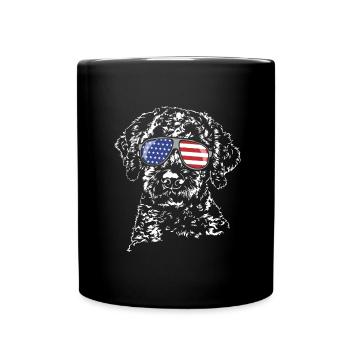 LAGOTTO ROMAGNOLO America Flag Glasses Wilsigns - Full Colour Mug - black - Front