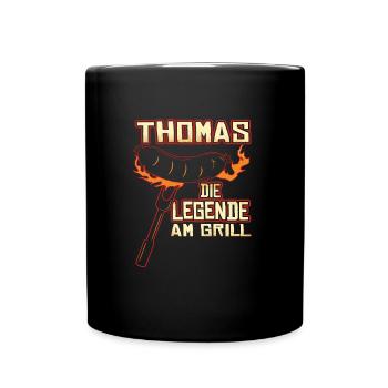 Grillen Thomas Die Legende Am Grill - Tasse einfarbig - Schwarz - Vorne