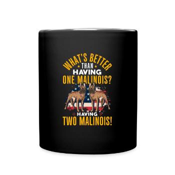 Berger belge Malinois - Mug uni - noir - Devant