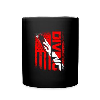 Plongeur USA Plongée Pavillon Plongée - Mug uni - noir - Devant