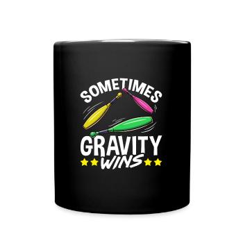 Jongleur parfois la gravité gagne la jonglerie - Mug uni - noir - Devant
