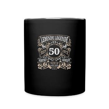 50 years of living legend Since 1972 50th birthday - Full Colour Mug - black - Front