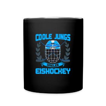 Cooles Jungs Spielen Eishockey - Tasse einfarbig - Schwarz - Vorne