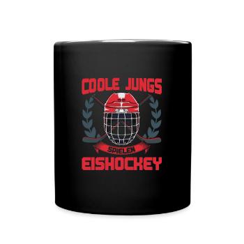 Cooles Jungs Spielen Eishockey - Tasse einfarbig - Schwarz - Vorne